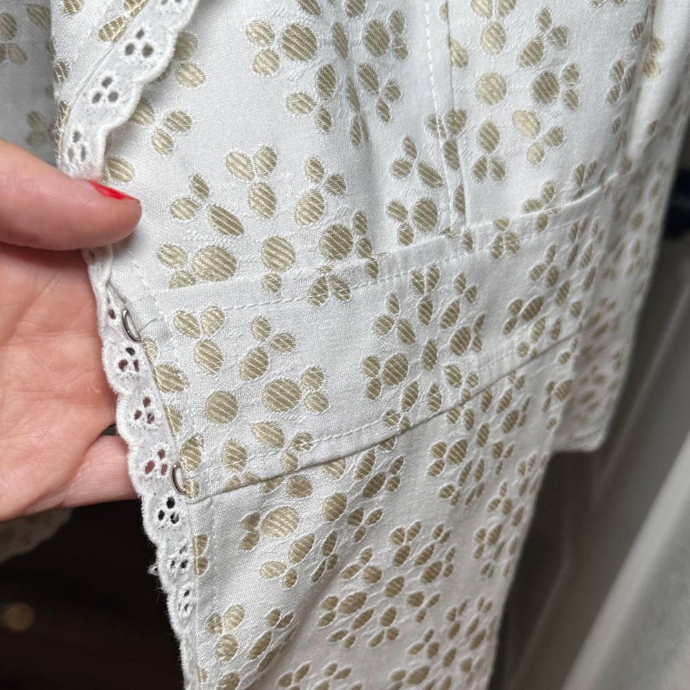 Alex Marie White & Gold Floral Textured Blazer Jacket Women’s Size 12 - Picture 8 of 13